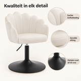 Detail van materiaal en afwerking van verstelbare kaptafelstoel