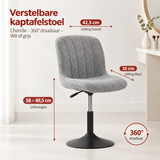 Afmetingen en productspecificaties van verstelbare kaptafelstoel