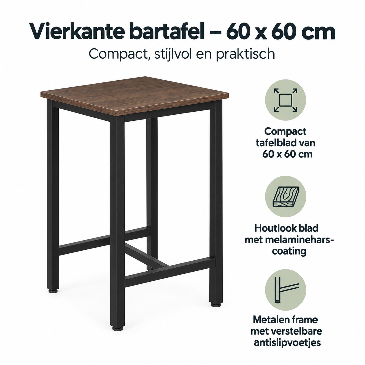 Belangrijkste voordelen en eigenschappen van vierkante bartafel