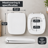 Afmetingen en productspecificaties van vierkante toiletbril