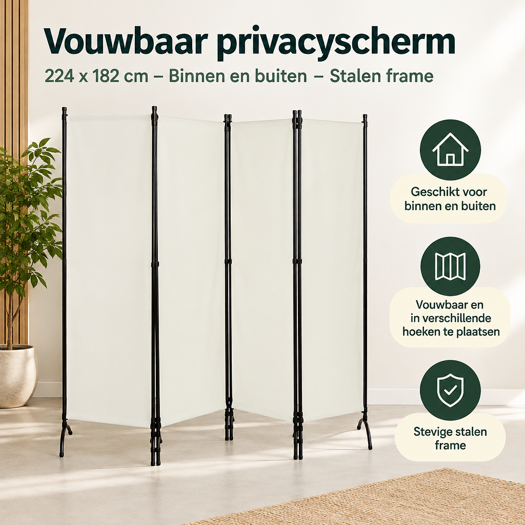 Praktische toepassing en keuzehulp voor vouwbaar privacyscherm