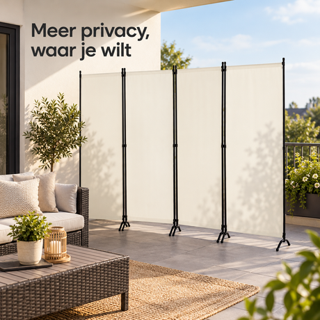 vouwbaar privacyscherm in gebruik in een passende praktijksituatie
