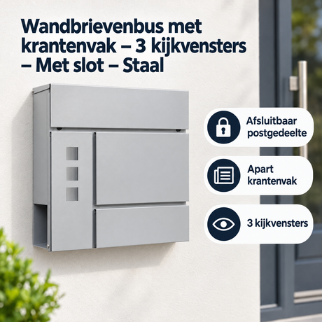Praktische toepassing en keuzehulp voor wandbrievenbus met krantenvak