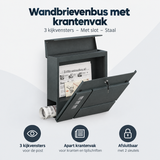 Overzicht van wandbrievenbus met krantenvak met de belangrijkste productvoordelen