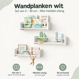 Overzicht van wandplanken wit met de belangrijkste productvoordelen