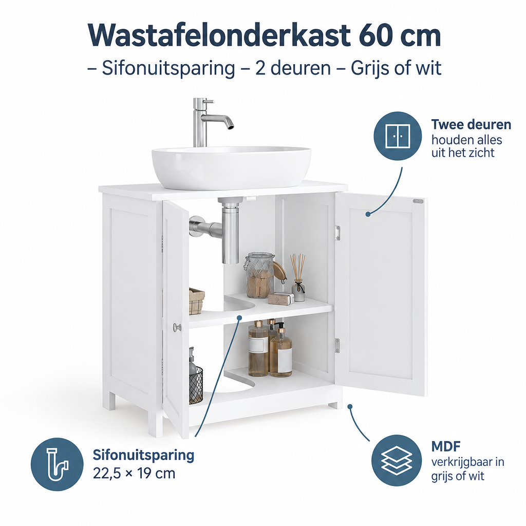 Belangrijkste voordelen en eigenschappen van wastafelonderkast 60 cm