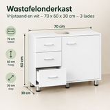 Afmetingen en productspecificaties van wastafelonderkast