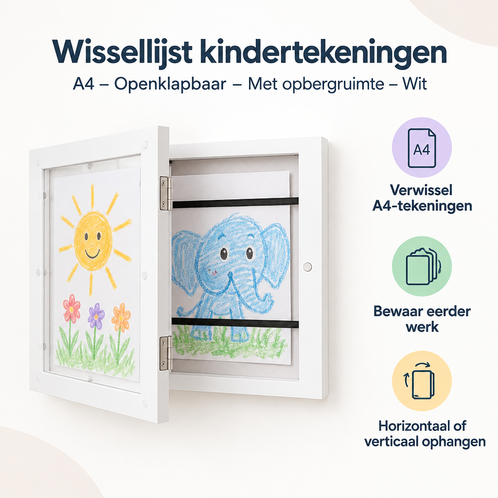 Belangrijkste voordelen en eigenschappen van wissellijst kindertekeningen A4