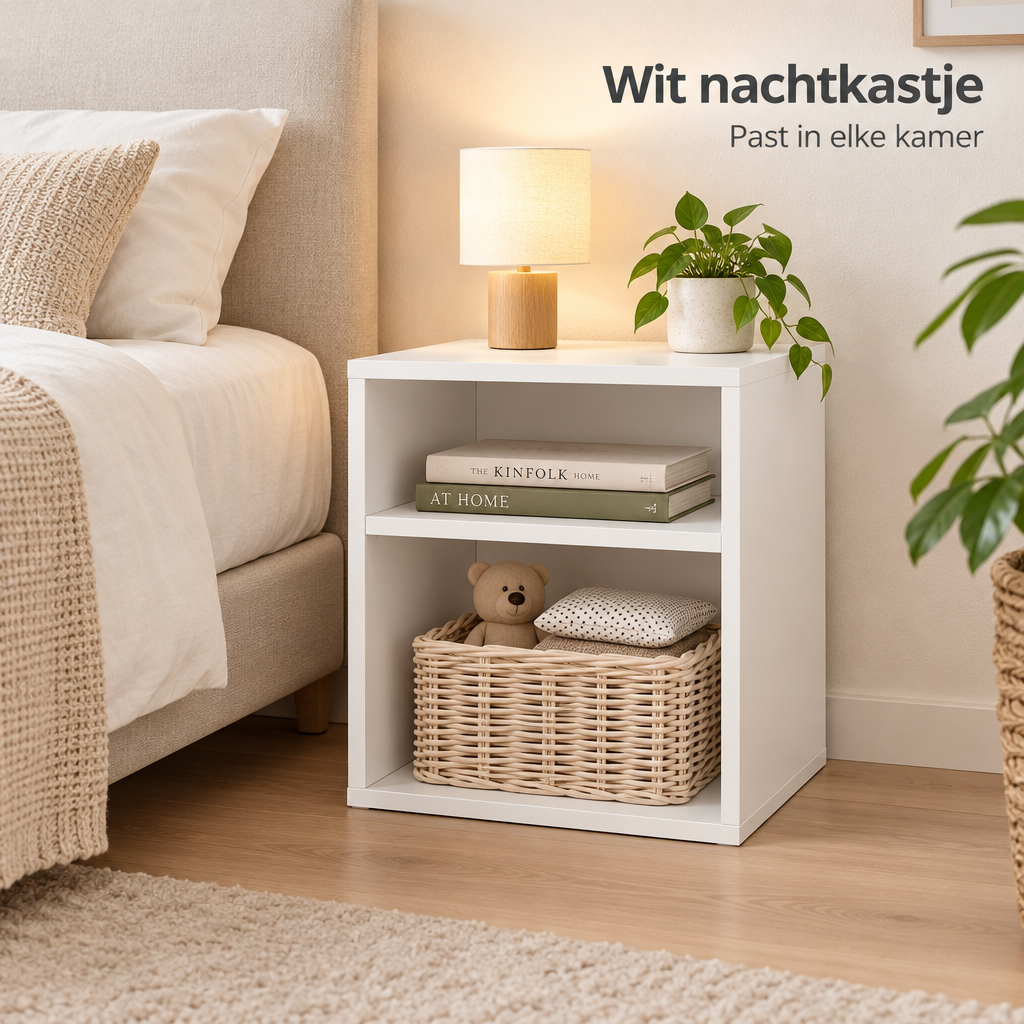 wit nachtkastje in gebruik in een passende praktijksituatie