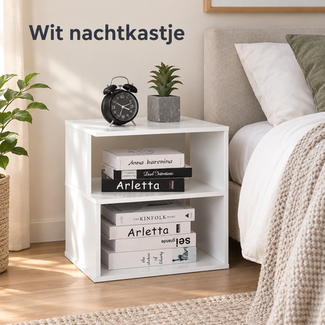 wit nachtkastje in gebruik in een passende praktijksituatie