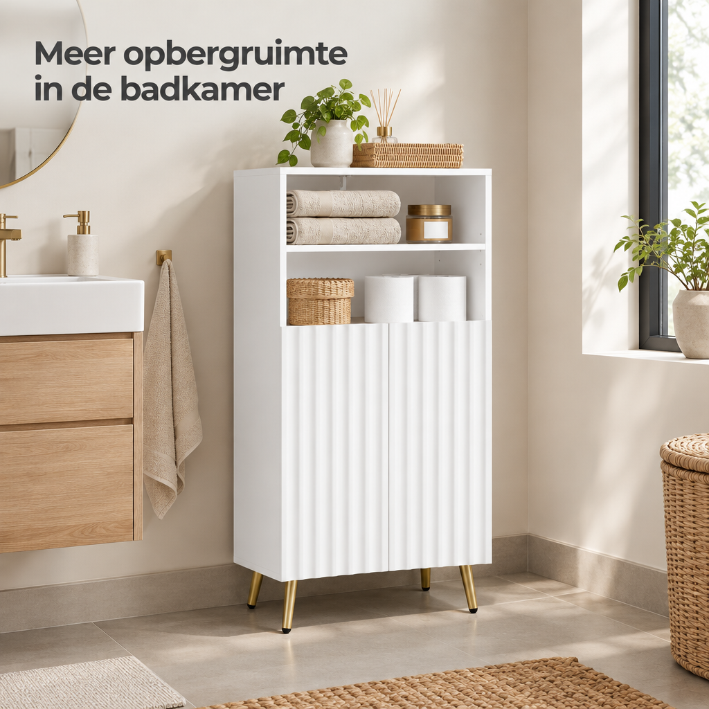 witte badkamerkast in gebruik in een passende praktijksituatie