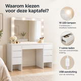 Belangrijkste voordelen en eigenschappen van witte kaptafel met verlichting