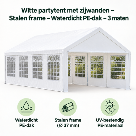 Belangrijkste voordelen en eigenschappen van witte partytent met zijwanden