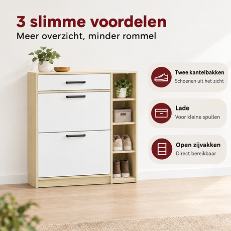 Belangrijkste voordelen en eigenschappen van witte schoenenkast