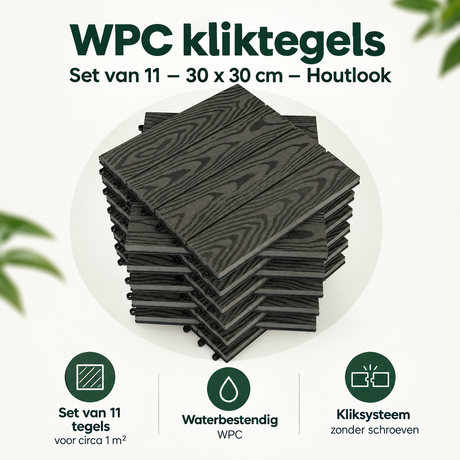 Overzicht van WPC kliktegels met de belangrijkste productvoordelen