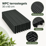 Detail van materiaal en afwerking van WPC terrastegels