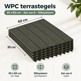 Afmetingen en productspecificaties van WPC terrastegels