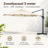 Belangrijkste voordelen en eigenschappen van zweefparasol 3 meter