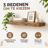 Belangrijkste voordelen en eigenschappen van zwevende wandplank