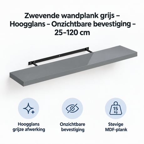 Belangrijkste voordelen en eigenschappen van zwevende wandplank grijs