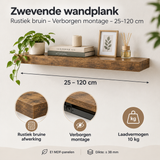 Afmetingen en productspecificaties van zwevende wandplank